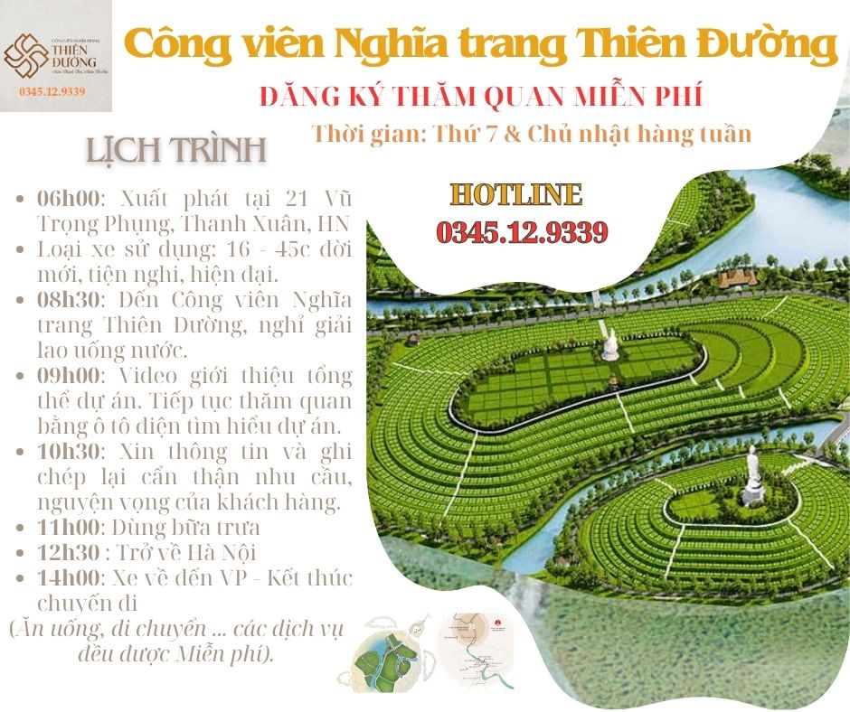 Đăng ký tham quan thực tế dự án Công viên Nghĩa Trang Thiên Đường